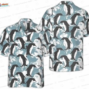 Trendy Penguin Seamless Pattern Hawaiian Shirt for Animal Lovers
