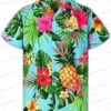 Custom Logo Pineapple Hawaiian Shirt, Blue Tropical Aloha Button-Up for Beach Vacation Gift