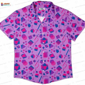 Pink Blue and Bisexual Colors Tabletop RPG Items Dnd Button Up Shirt 4