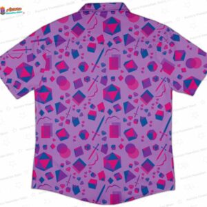 Pink Blue and Bisexual Colors Tabletop RPG Items Dnd Button Up Shirt 6