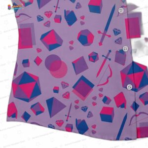 Pink Blue and Bisexual Colors Tabletop RPG Items Dnd Curvy Button Up Shirt 1