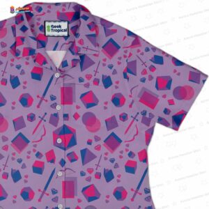 Pink Blue and Bisexual Colors Tabletop RPG Items Dnd Curvy Button Up Shirt 2