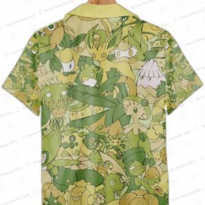 Pokemon Glass Type Hawaiian Shirt Green Pikachu Pokemon Aloha Shirt 2
