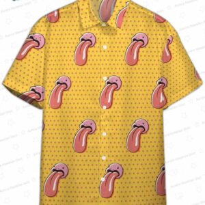 Lickitung Yellow Pokemon Hawaiian Shirt with Funny Tongue Print