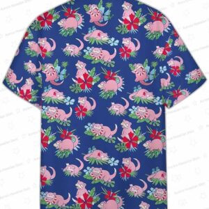 Pokemon Hawaiian Shirt Tropical Slowpoke Pink Blue Hawaii Shirt Pokemon Aloha Shirt 1