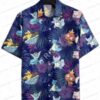 Gengar Evolution Purple Pokemon Hawaiian Shirt, Ghost Type Aloha Button-Up for Gamer Halloween Gift