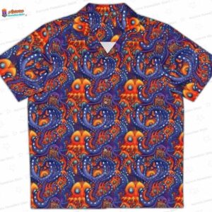 Psychedelic Monster Octopus Men s Hawaiian Shirt 2