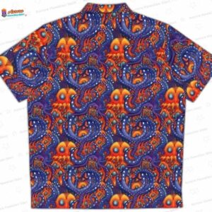 Psychedelic Monster Octopus Men s Hawaiian Shirt 3