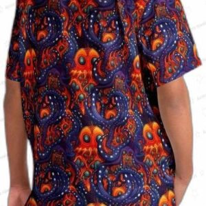 Psychedelic Monster Octopus Men s Hawaiian Shirt 4