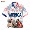 4th of July Doodle Hawaiian Shirt for Summer BBQ