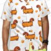 Bigfoot Hot Dog Tropical Hot Dog Hawaiian Shirt, Funny Sasquatch Aloha Button-Up for Summer BBQ Gift