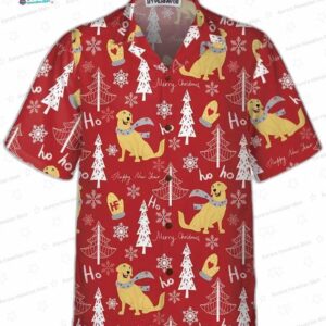Red Christmas Golden Retriever Hawaiian Shirt Golden Retriever Christmas Hawaiian Shirt Best Christm 2
