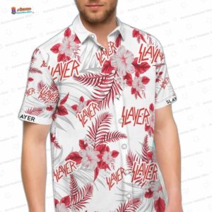Red White Floral Slayer Hawaiian Shirt 1