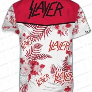 Red White Floral Slayer Hawaiian Shirt 2