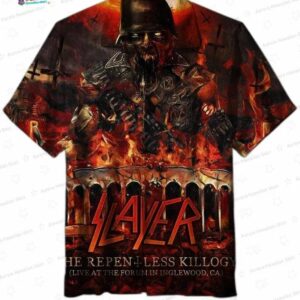 Repentless Inferno Slayer Hawaiian Shirt – Heavy Metal Tropical Button-Up