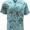 Retro Scenic Palm Fire Rayon Hawaiian Shirt – Sunset Resort Shirt