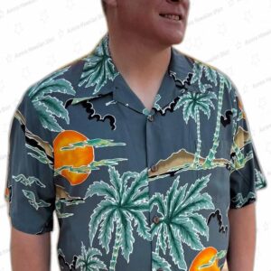 Retro Scenic Palm - Gray 1