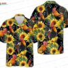 Rustic Americana Rooster Hawaiian Shirt, Vintage Flag Aloha Gift