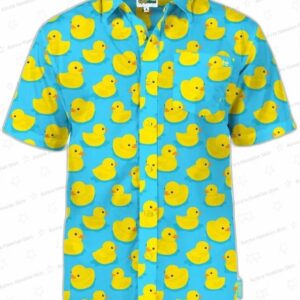Rubber Ducky Hawaiian Shirt for Blue Yellow Summer Style
