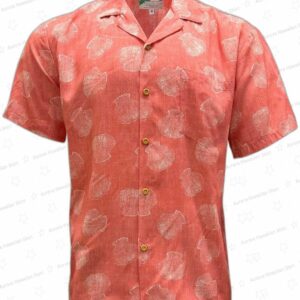 Shells Coral Rayon Hawaiian Shirt – Coastal Beach Button-Up