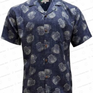 Shells Denim Rayon Hawaiian Shirt – Coastal Beach Button-Up