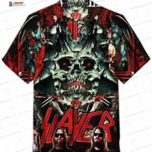 Skull Legion Slayer Hawaiian Shirt – Gothic Skull Heavy Metal Button-Up