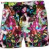 Floral Butterfly Skull Hawaiian Shirt with Gothic Garden Print Floral Butterfly Skull Hawaiian Shirt with Gothic Garden Print