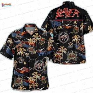 Slayer Paradise Found Hawaiian Shirt – Vintage Black Tropical Button-Up
