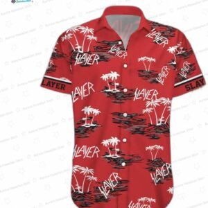 Slayer Red Island Theme Hawaiian Shirt for Metal Fans