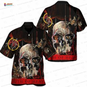 Slayer South Of Heaven Hawaiian Shirt – Vintage Heavy Metal Skull Shirt