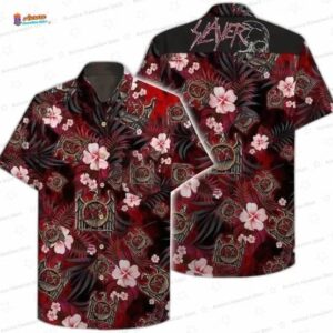 Slayer Tropical Reign Hawaiian Shirt – Dark Floral Metal Aloha Shirt