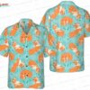 Patriotic Bloom Corgi Hawaiian Shirt, USA Flag Floral Aloha Button-Up for Dog Lover Gift