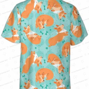Sleeping Corgi Dreams About Bones Hawaiian Shirt 1
