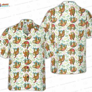 Sloth Flower Hawaiian Shirt
