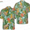 Island Palm Sloth Hawaiian Shirt, White Beach Wildlife Aloha Button-Up for Animal Lover Vacation Gift