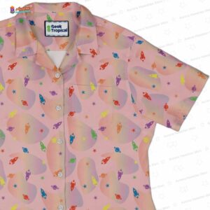 Space Pride Pink Curvy Button Up Shirt 2