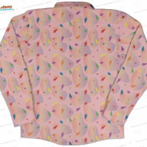 Space Pride Pink Long Sleeve Button Up Shirt 5