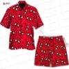 Black White Palm Venom Hawaiian Shirt, Matching Aloha Shirt and Shorts Set for Comic Fan Vacation Gift
