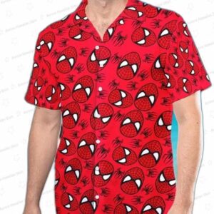 Spider Man Cartoon Hawaiian Shirt Spiderman Button Up Spider Man Friends Hawaii Shirt Spider Man Red 2