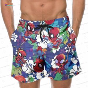Spider Man Chibi Hawaiian Shirt Marvel Superhero Tropical Beach Wear Spiderman Summer Outfit 4