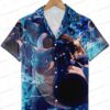 Deep Purple Umbreon Pokemon Hawaiian Shirt, Pixel Night Button-Up for Gamers