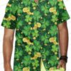 Lucky Leprechaun Shamrock St Patrick’s Day Hawaiian Shirt, Irish Party Aloha Button-Up for Parade Vacation Gift