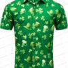 White Shamrock St Patrick’s Day Hawaiian Shirt, Irish Party Button-Up