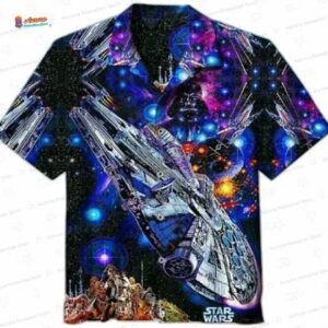 Trendy Darth Vader Millennium Falcon Hawaiian Shirt for Star Wars Fans