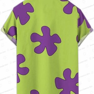 Summer Casual Patrick Star Cartoon Image Printing Short Sleeve Aloha Hawaiian Shirt 1
