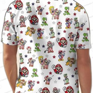 Super Mario 4th of July Matching Set and Hawaiian Shirt for Gamer Independence Day Vacation 2