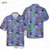 Blue Floral Vegeta Dragon Ball Z Hawaiian Shirt, Anime Aloha Button-Up for Fan Vacation Gift