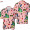 Red Floral Mario Hawaiian Shirt for Birthday Gamer Gifts and Family Vacation