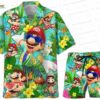 Yellow Bowser Shell Mario Hawaiian Shirt, Game Villain Aloha Button-Up for Gamer Vacation Gift