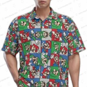 Super Mario Hawaiian Shirt Mario Mens Shirt Mario Summer Shirt 1